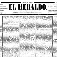 Periódico político-religioso «El Heraldo», portada del 8 de febrero, 1852.
