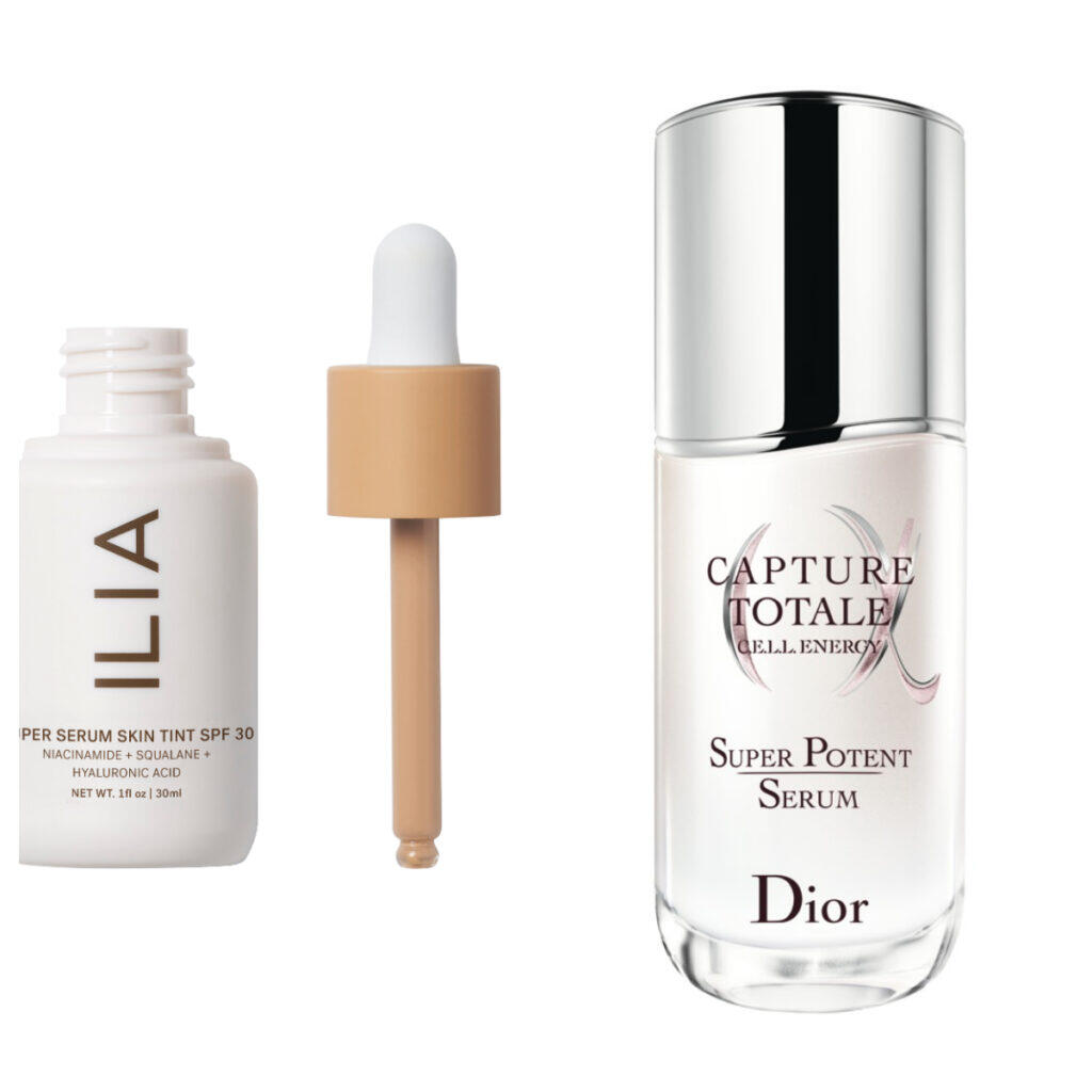 Super Serum Skin Tint SPF 30 de ILIA y Capture Totale Super Potent Serum» 