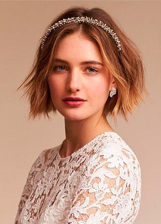 Tocados para Novias de Pelo Corto Bob – Ideas de Peluqueria