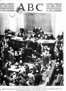 Portada de la sesión de apertura de las Cortes, el 17 de marzo de 1936